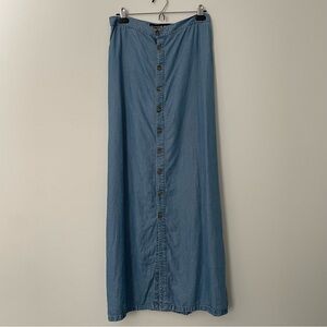 Express Jeans Maxi Denim Skirt with Buttons